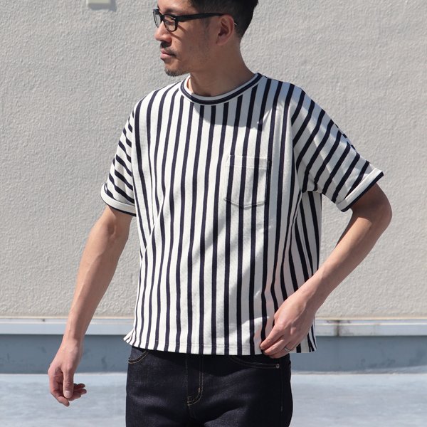 画像5: 【RE PRICE/価格改定】Basque 10オンス ( バスク天竺 )無地＆ボーダービッグポケT【MADE IN JAPAN】『日本製』/ Upscape Audience