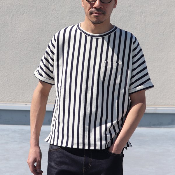 画像8: 【RE PRICE/価格改定】Basque 10オンス ( バスク天竺 )無地＆ボーダービッグポケT【MADE IN JAPAN】『日本製』/ Upscape Audience