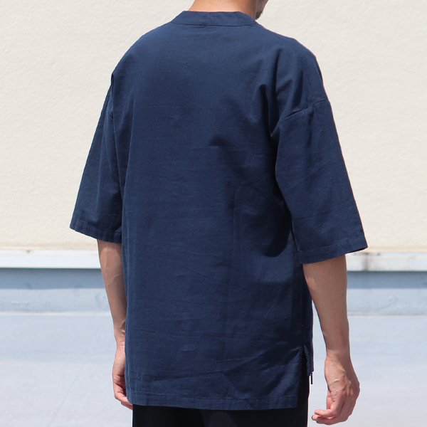 【RE PRICE/価格改定】コットンリネンキャンバスジンベエTOPSシャツ【MADE IN JAPAN】『日本製』/ Upscape