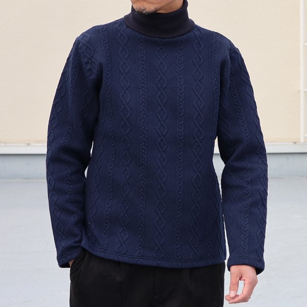 画像3: 【RE PRICE / 価格改定】ケーブル裏毛タートルネック長袖スウェット【MADE IN JAPAN】『日本製』  / Upscape Audience