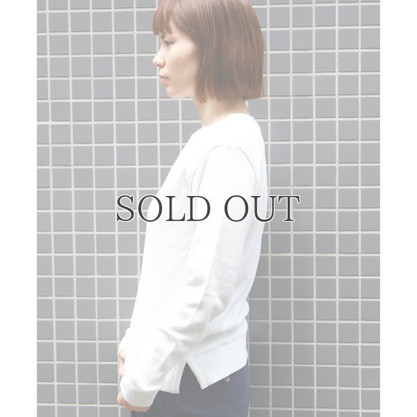 画像3: BOROライク ランダムワッフル ガゼットクルーネックニット［Lady's］【MADE IN JAPAN】『日本製』/ Upscape Audience