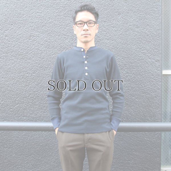 画像6: BOROライク ランダムワッフル ランダム釦モックヘンリーカットソー【MADE IN JAPAN】『日本製』/ Upscape Audience