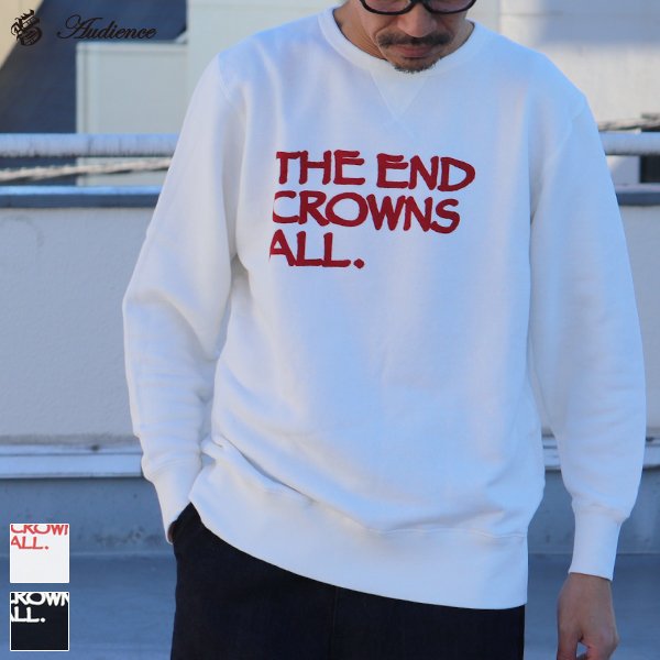 画像1: 【RE PRICE/価格改定】オールドプリント"The End Crowns All."ヴィンテージガゼットクルーネックスウェット / Audience