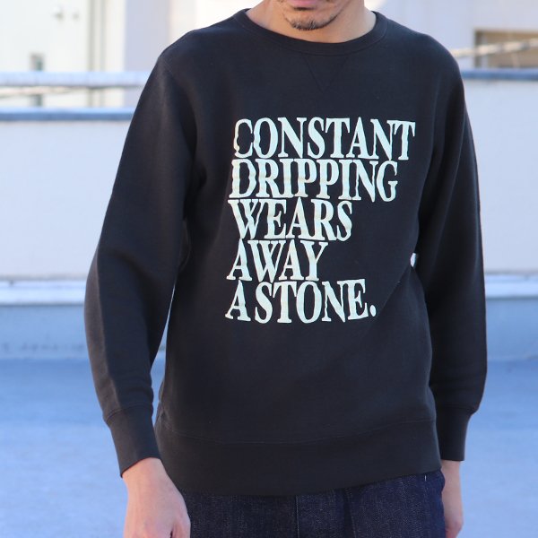 画像2: 【RE PRICE/価格改定】オールドプリント"Constant Dripping Wears Away A Stone."ヴィンテージガゼットクルーネックスウェット / Audience