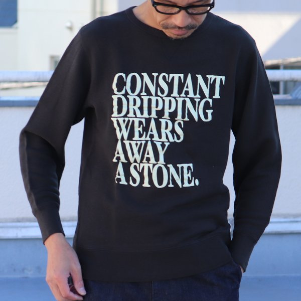 画像4: 【RE PRICE/価格改定】オールドプリント"Constant Dripping Wears Away A Stone."ヴィンテージガゼットクルーネックスウェット / Audience