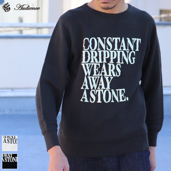 画像1: 【RE PRICE/価格改定】オールドプリント"Constant Dripping Wears Away A Stone."ヴィンテージガゼットクルーネックスウェット / Audience