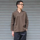 More photos2: 【RE PRICE/価格改定】コットンクロス小紋柄キモノVネックプルオーバー9分袖_Shirts【MADE IN JAPAN】『日本製』/ Upscape Audience