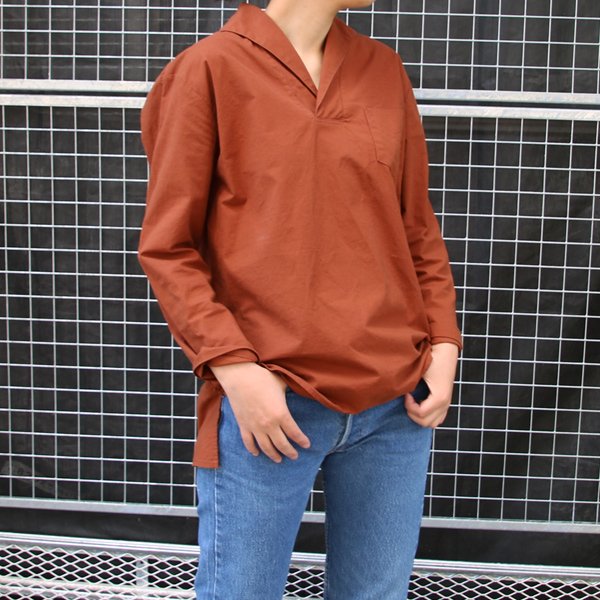 画像2: 【RE PRICE/価格改定】コットンクロススキッパーカラープルオーバーポケ付9分袖_Shirts【Lady's】【MADE IN JAPAN】『日本製』 / Upscape Audience