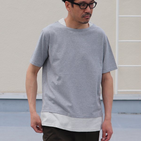 画像5: 【RE PRICE/価格改定】コーマ天竺×度詰ワッフルボートネックレイヤード5分袖ビックTEE【MADE IN JAPAN】『日本製』/ Upscape Audience