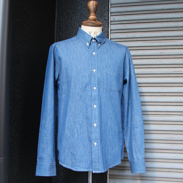 画像12: 【RE PRICE / 価格改定】麻混デニムナローカラーボタンダウン長袖シャツ【MADE IN JAPAN】『日本製』/ Upscape Audience