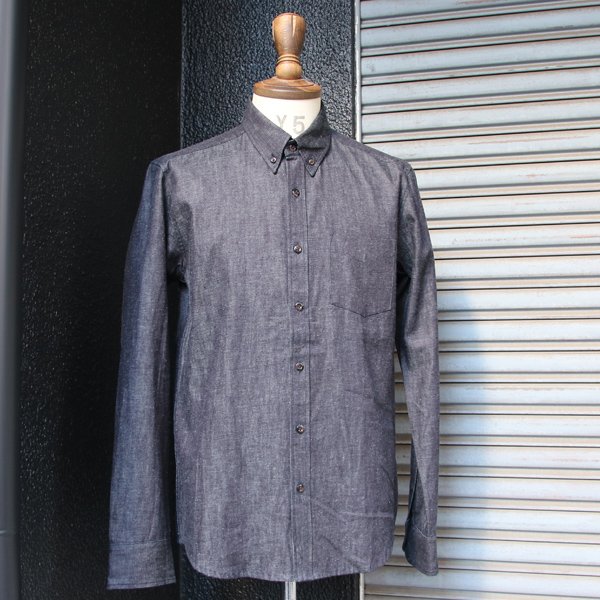 画像13: 【RE PRICE / 価格改定】麻混デニムナローカラーボタンダウン長袖シャツ【MADE IN JAPAN】『日本製』/ Upscape Audience
