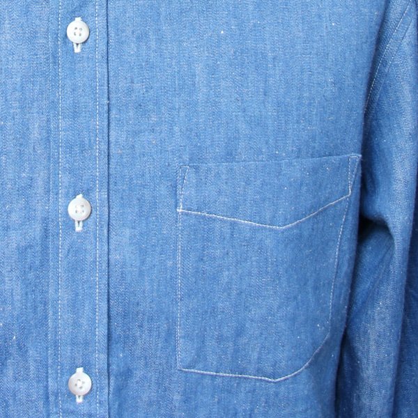 画像15: 【RE PRICE / 価格改定】麻混デニムナローカラーボタンダウン長袖シャツ【MADE IN JAPAN】『日本製』/ Upscape Audience