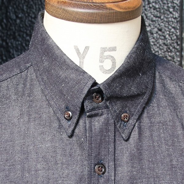 画像18: 【RE PRICE / 価格改定】麻混デニムナローカラーボタンダウン長袖シャツ【MADE IN JAPAN】『日本製』/ Upscape Audience