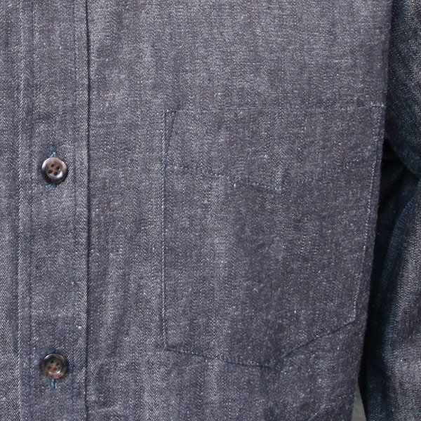 画像19: 【RE PRICE / 価格改定】麻混デニムナローカラーボタンダウン長袖シャツ【MADE IN JAPAN】『日本製』/ Upscape Audience