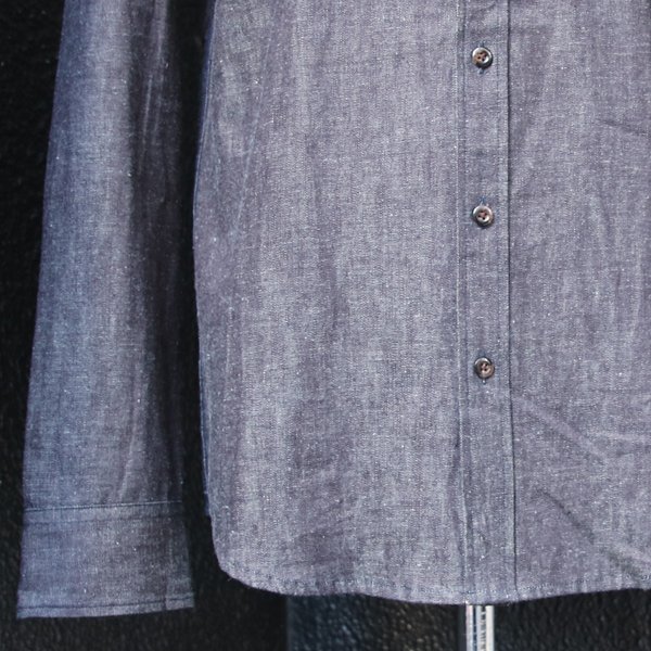 画像21: 【RE PRICE / 価格改定】麻混デニムナローカラーボタンダウン長袖シャツ【MADE IN JAPAN】『日本製』/ Upscape Audience
