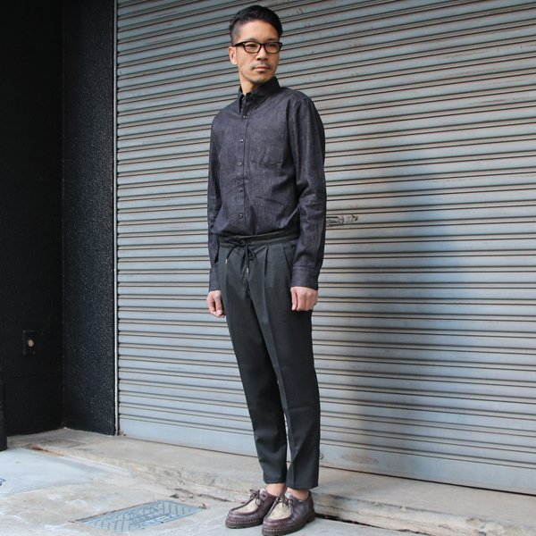 画像11: 【RE PRICE / 価格改定】麻混デニムナローカラーボタンダウン長袖シャツ【MADE IN JAPAN】『日本製』/ Upscape Audience