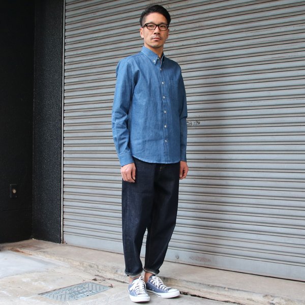 画像10: 【RE PRICE / 価格改定】麻混デニムナローカラーボタンダウン長袖シャツ【MADE IN JAPAN】『日本製』/ Upscape Audience