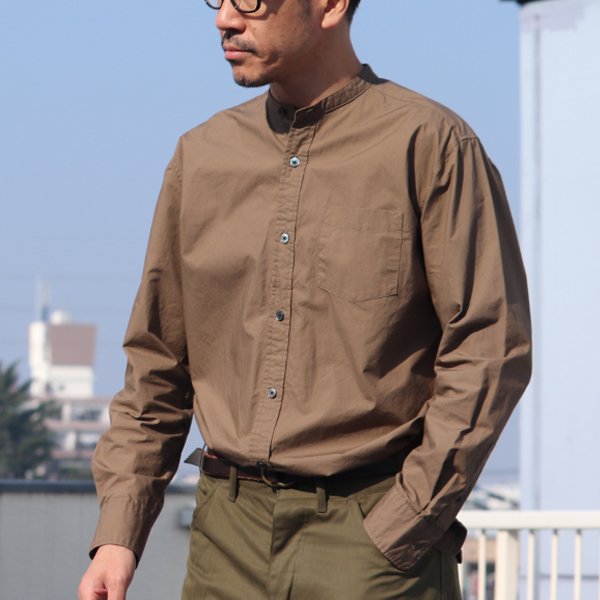 画像9: 【RE PRICE/価格改定】タイプライターバンドカラーオーバーサイズL/Sシャツ【MADE IN JAPAN】『日本製』/ Upscape Audience