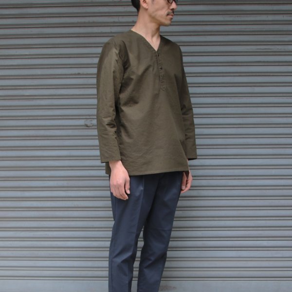 画像17: コットンクロスV neckヘンリープルオーバー9分袖シャツ【MADE IN JAPAN】『日本製』 / Upscape Audience