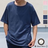 【RE PRICE/価格改定】コーマ天竺 ボートネックサイドスリット半袖ビッグTEE【MADE IN JAPAN】『日本製』/ Upscape Audience