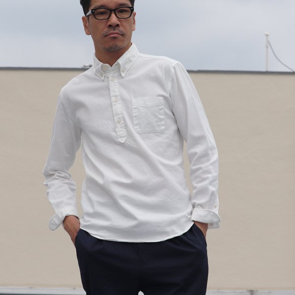 【RE PRICE/価格改定】オックスナローカラーボタンダウンプルオーバーL/Sシャツ【MADE IN JAPAN】『日本製