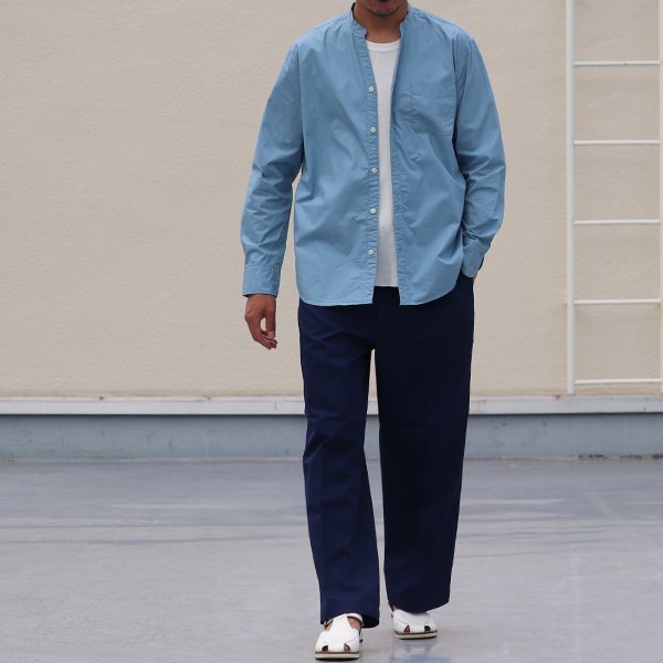 画像5: タイプライターVネックバンドカラー L/S シャツ【MADE IN JAPAN】『日本製』/ Upscape Audience