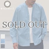【RE PRICE / 価格改定】タイプライターVネックバンドカラー L/S シャツ【MADE IN JAPAN】『日本製』/ Upscape Audience