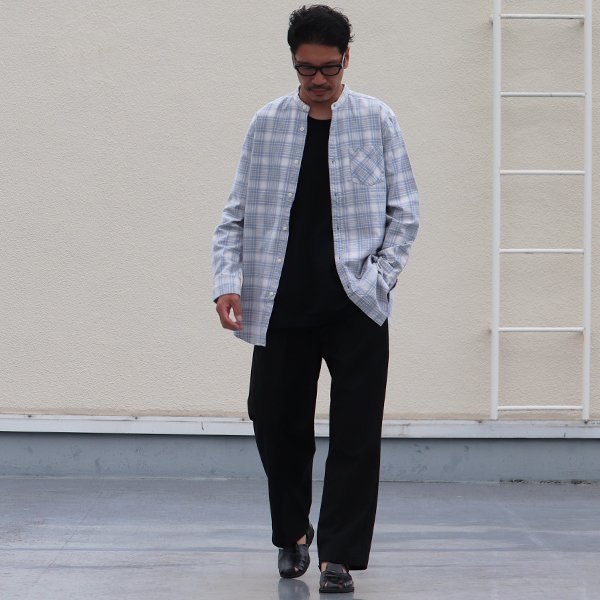 画像7: 【RE PRICE / 価格改定】フランネルチェックバンドカラーロング長袖_Shirts【MADE IN JAPAN】『日本製』/ Upscape Audience