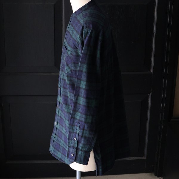 画像4: 【RE PRICE / 価格改定】フランネルチェックバンドカラーロング長袖_Shirts【MADE IN JAPAN】『日本製』/ Upscape Audience