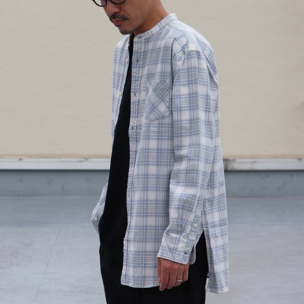 画像5: 【RE PRICE / 価格改定】フランネルチェックバンドカラーロング長袖_Shirts【MADE IN JAPAN】『日本製』/ Upscape Audience