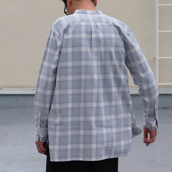 画像6: 【RE PRICE / 価格改定】フランネルチェックバンドカラーロング長袖_Shirts【MADE IN JAPAN】『日本製』/ Upscape Audience