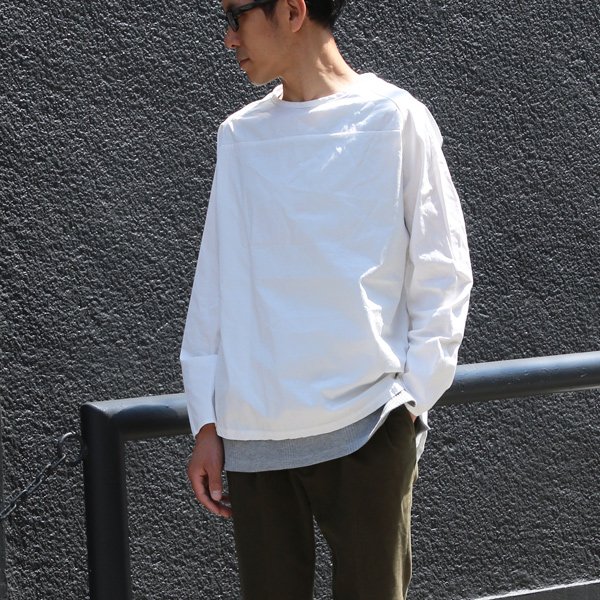 画像13: コットンギャバジンサドルショルダーヘムラウンドL/SシャツTEE【MADE IN JAPAN】『日本製』/ Upscape Audience