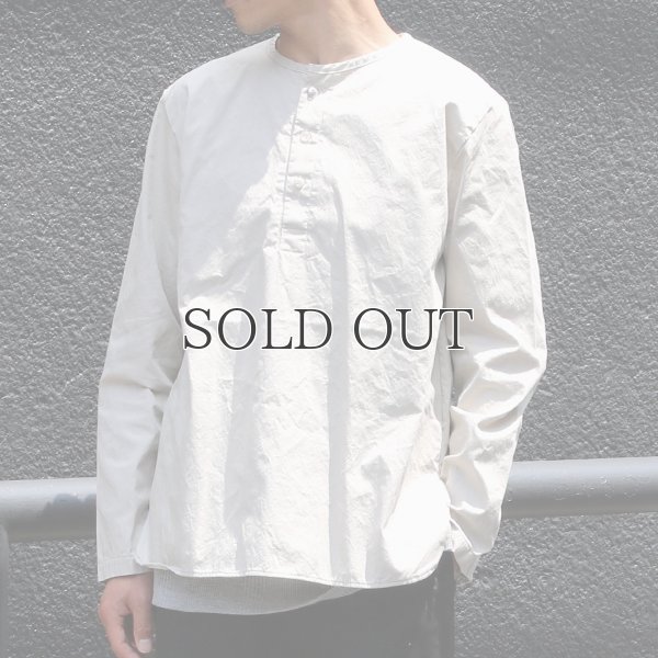 画像14: コットンギャバジンノーカラーP/O コンチョ釦L/SシャツTEE【MADE IN JAPAN】『日本製』/ Upscape Audience