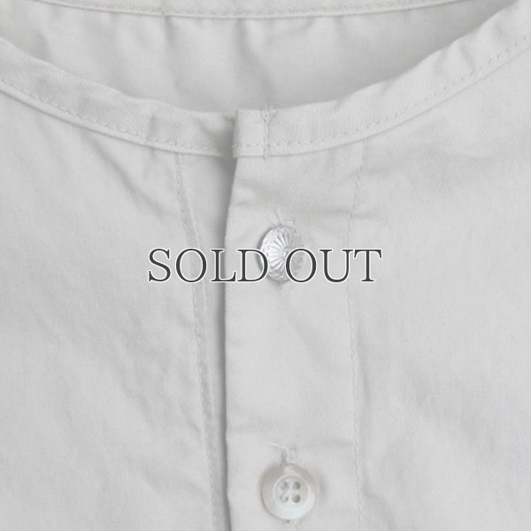 画像17: コットンギャバジンノーカラーP/O コンチョ釦L/SシャツTEE【MADE IN JAPAN】『日本製』/ Upscape Audience