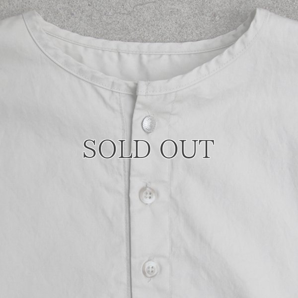 画像18: コットンギャバジンノーカラーP/O コンチョ釦L/SシャツTEE【MADE IN JAPAN】『日本製』/ Upscape Audience