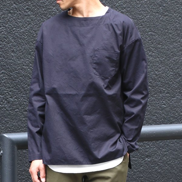 画像18: 【RE PRICE / 価格改定】コットンギャバジンボートネックP/O ポケット付L/SシャツTEE【MADE IN JAPAN】『日本製』/ Upscape Audience