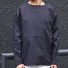 More photos1: コットンギャバジンボートネックP/O ポケット付L/SシャツTEE【MADE IN JAPAN】『日本製』/ Upscape Audience