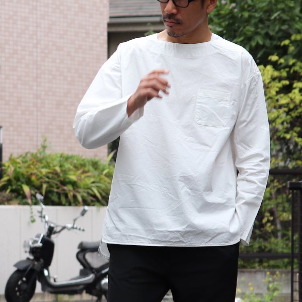 画像8: 【RE PRICE / 価格改定】コットンギャバジンボートネックP/O ポケット付L/SシャツTEE【MADE IN JAPAN】『日本製』/ Upscape Audience