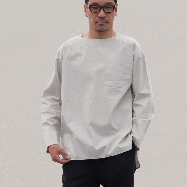 画像6: 【RE PRICE / 価格改定】コットンギャバジンボートネックP/O ポケット付L/SシャツTEE【MADE IN JAPAN】『日本製』/ Upscape Audience