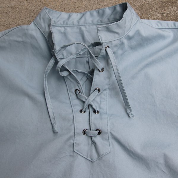 画像15: 【RE PRICE/価格改定】コットンギャバジンレースアップバンドカラー長袖シャツTEE【MADE IN JAPAN】『日本製』/ Upscape Audience