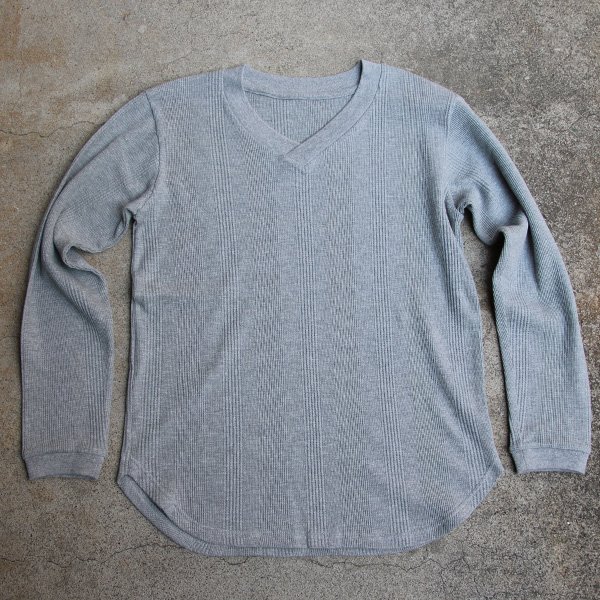 画像20: ランダムワッフル ヘムラウンドVネック L/S ニットソー【MADE IN JAPAN】『日本製』/ Upscape Audience