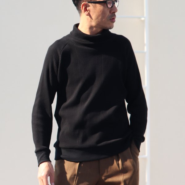 画像5: ランダムワッフル サドルショルダー タートルネック L/S ニットソー【MADE IN JAPAN】『日本製』/ Upscape Audience