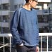 画像4: 本藍染裏毛 サドルショルダー 胸ポケ付 ヘムラウンド L/S スウェット【MADE IN TOKYO】『東京製』/ Upscape Audience