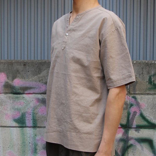 画像14: 綿麻ビンテージソフトキャンバス キーネック コンチョ釦 5/Sシャツ【MADE IN JAPAN】『日本製』/ Upscape Audience