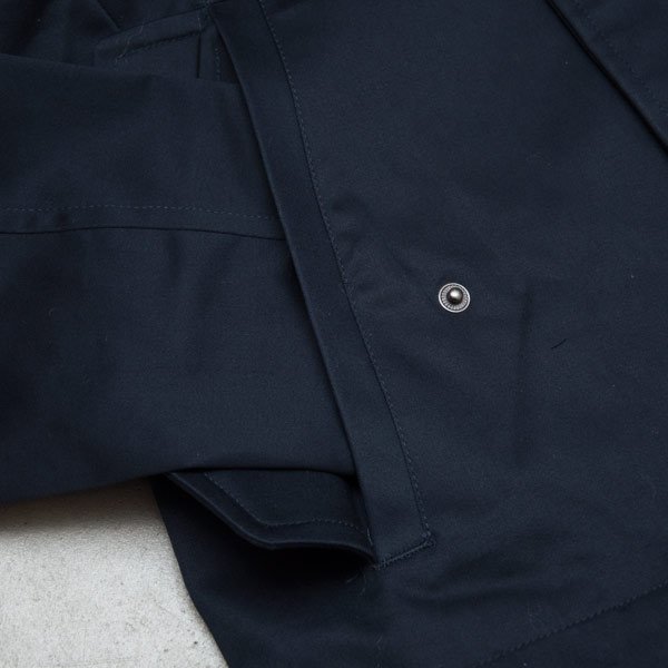 画像18: 【RE PRICE / 価格改定】高密度サテンストレッチくるみボタンスタンドカラーフードジャケット  / Audience