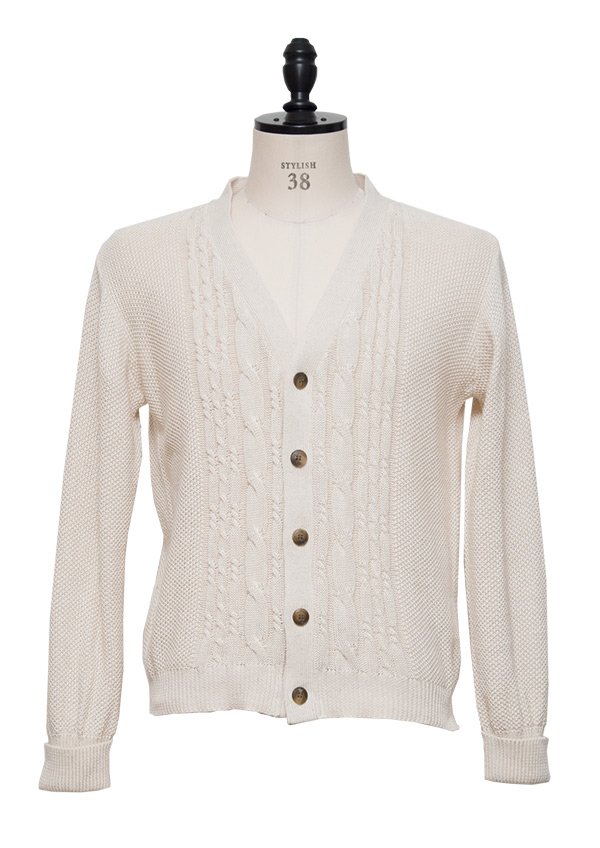 画像7: 【RE PRICE/価格改定】フランスリネンケーブル×鹿の子長袖ニットカーディガン[Lady's]【MADE IN JAPAN】『日本製』/ Upscape Audience