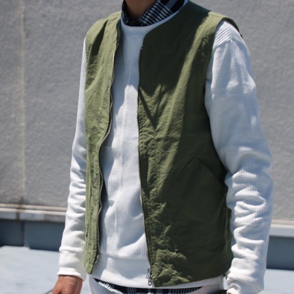 画像10: 【RE PRICE/価格改定】ヴィンテージナイロンオックス ノーカラーZipベスト【MADE IN JAPAN】『日本製』/ Upscape Audience