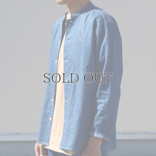 画像21: 麻混デニムマオカラー９分袖 ライト_Jacket【MADE IN JAPAN】『日本製』/ Upscape Audience