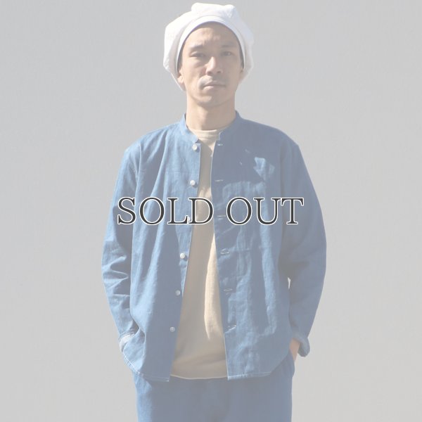 画像16: 麻混デニムマオカラー９分袖 ライト_Jacket【MADE IN JAPAN】『日本製』/ Upscape Audience