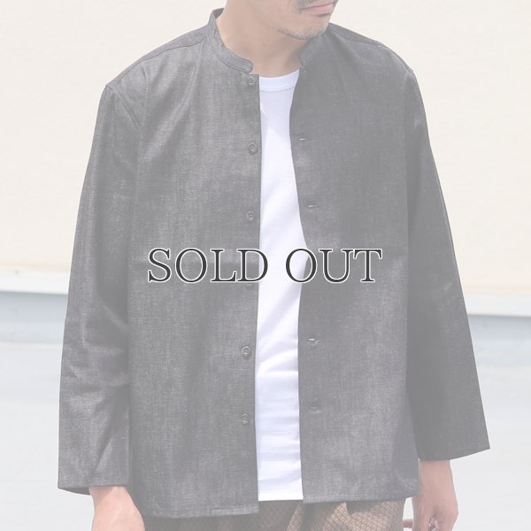 画像5: 麻混デニムマオカラー９分袖 ライト_Jacket【MADE IN JAPAN】『日本製』/ Upscape Audience